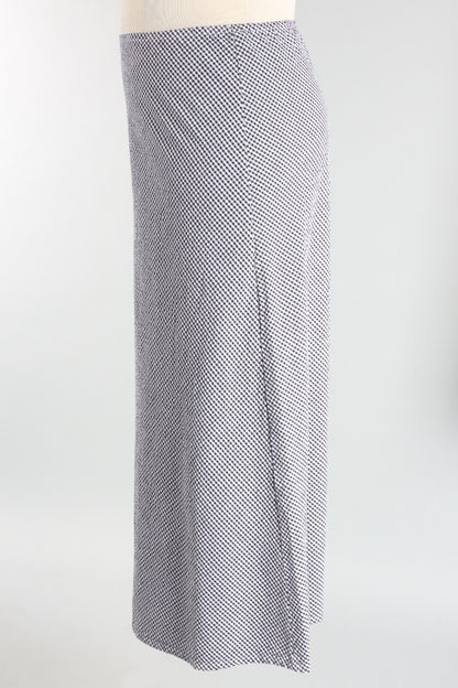 Long Bias Skirt - Cream Check Seersucker