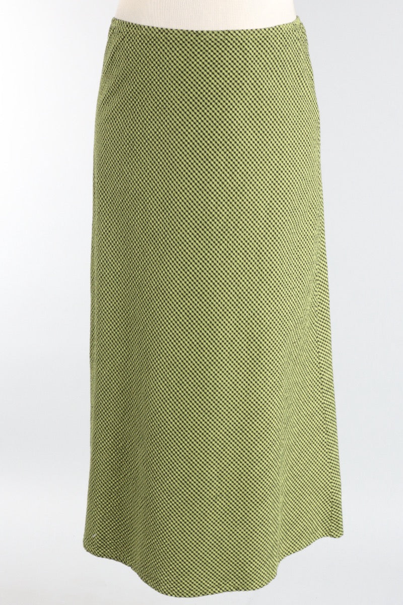 Long Bias Skirt - Lacewing Check Seersucker