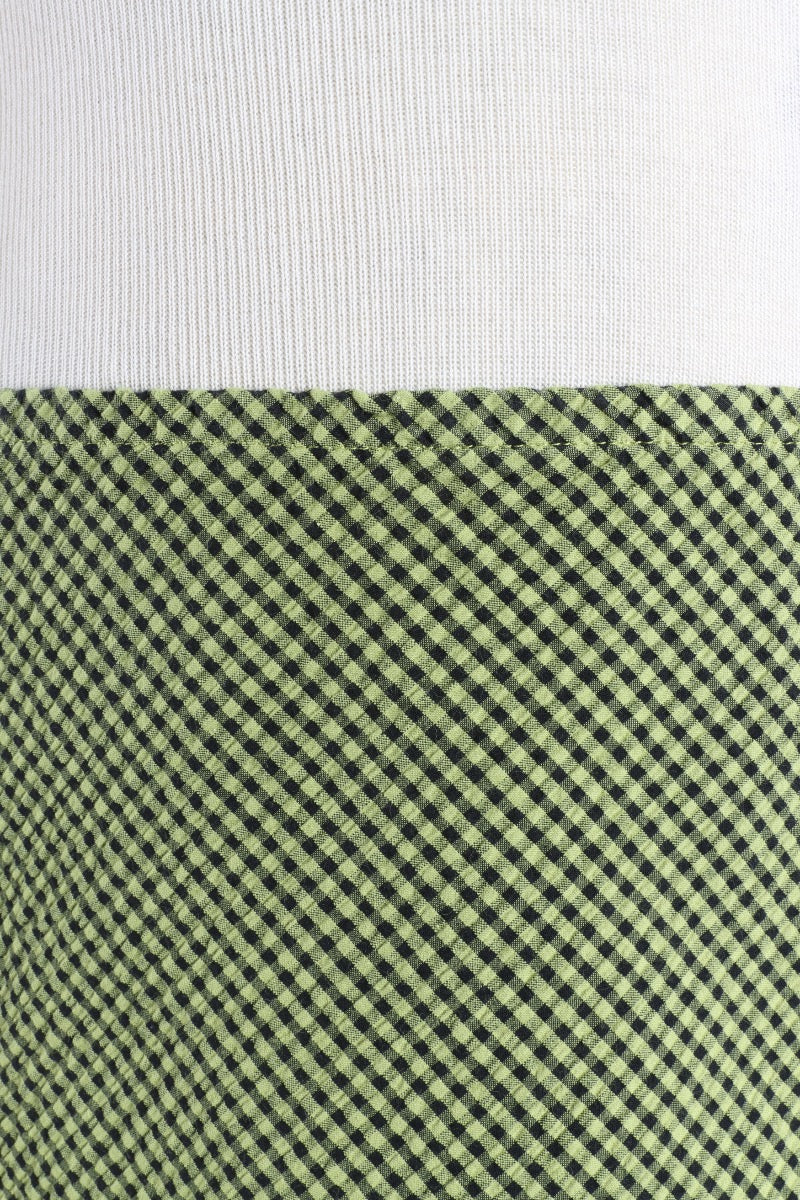 Long Bias Skirt - Lacewing Check Seersucker