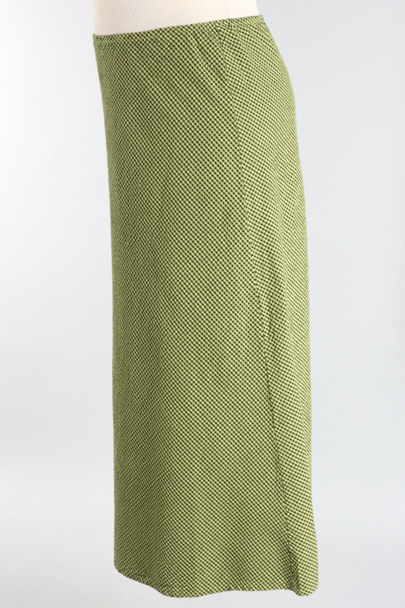 Long Bias Skirt - Lacewing Check Seersucker