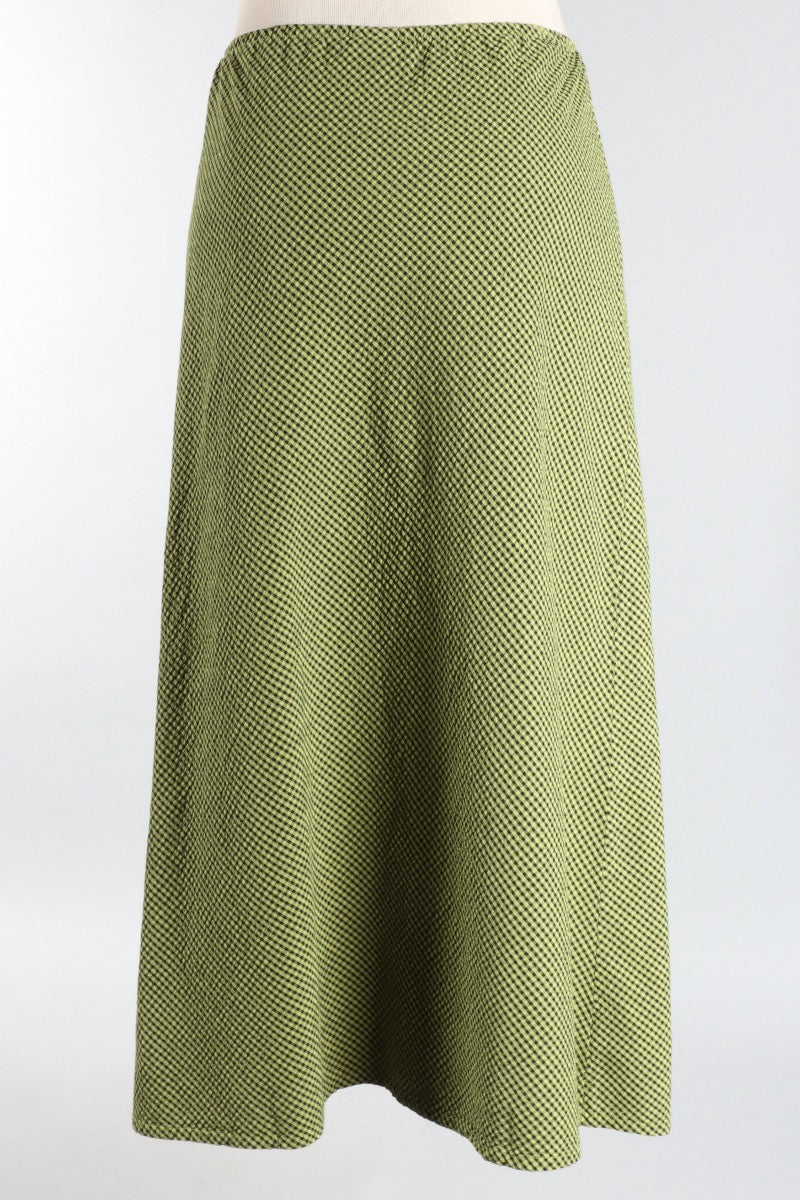 Long Bias Skirt - Lacewing Check Seersucker