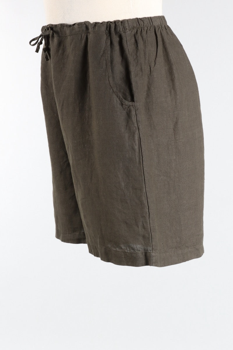 Sasha Short - Peppercorn Light Linen