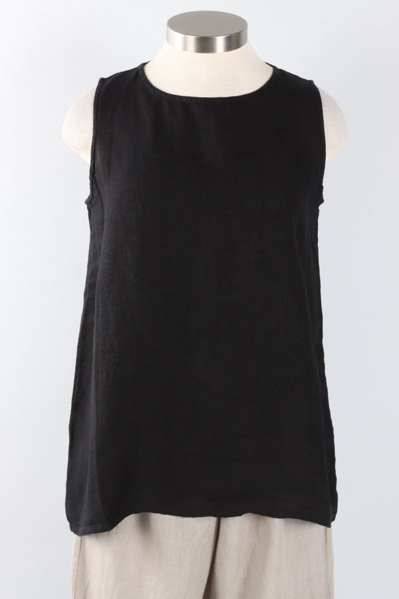 Pira Tank - Black Light Linen