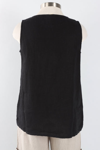 Pira Tank - Black Light Linen