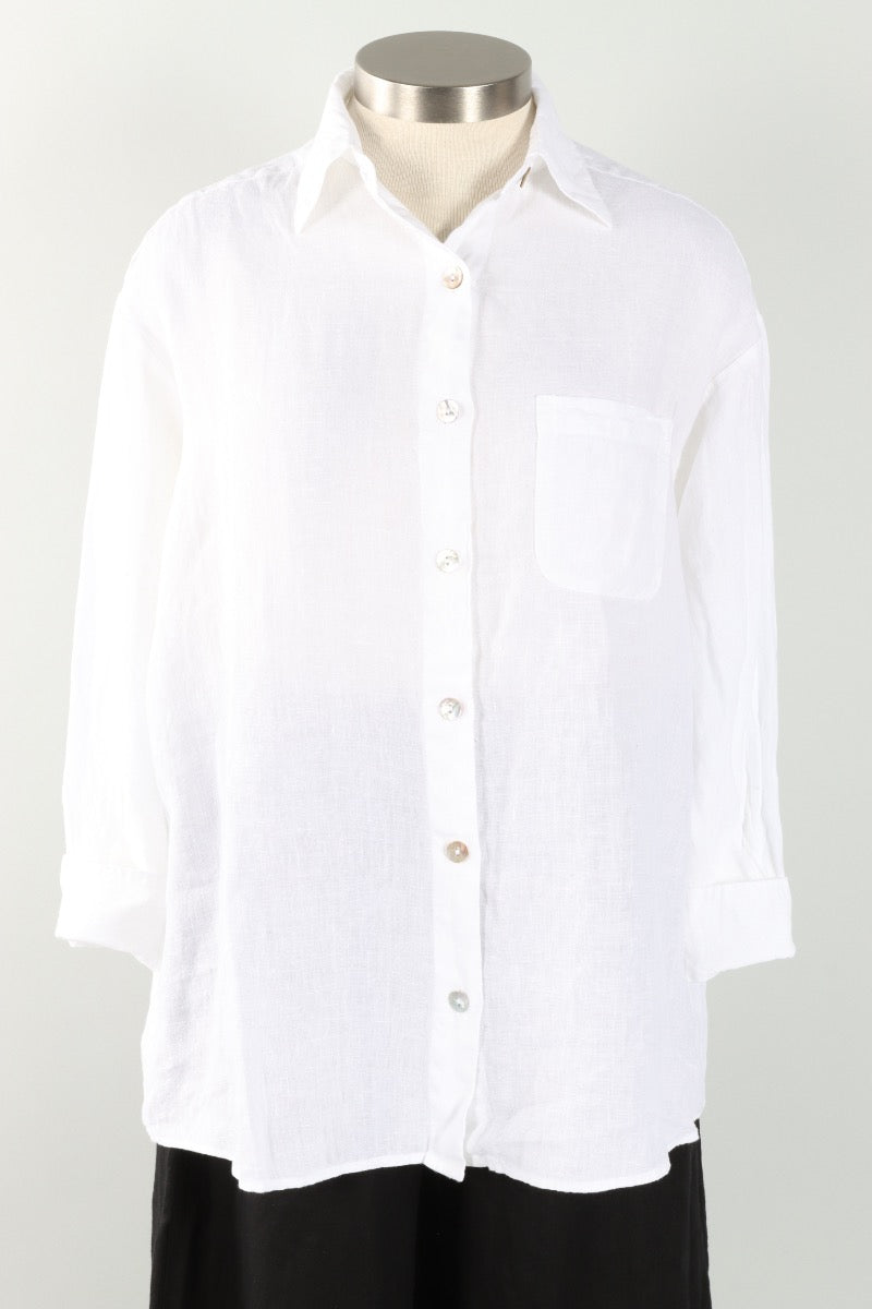 Boyce Shirt - White Light Linen