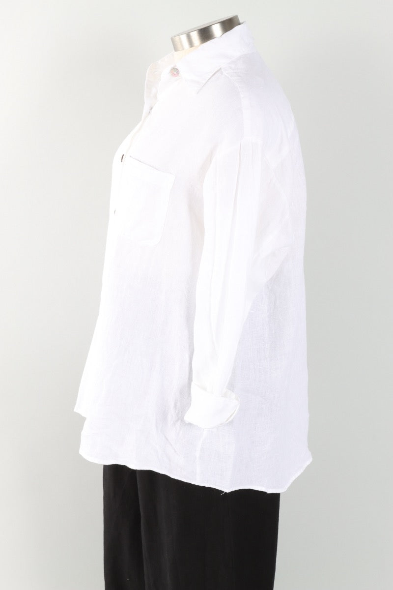 Boyce Shirt - White Light Linen