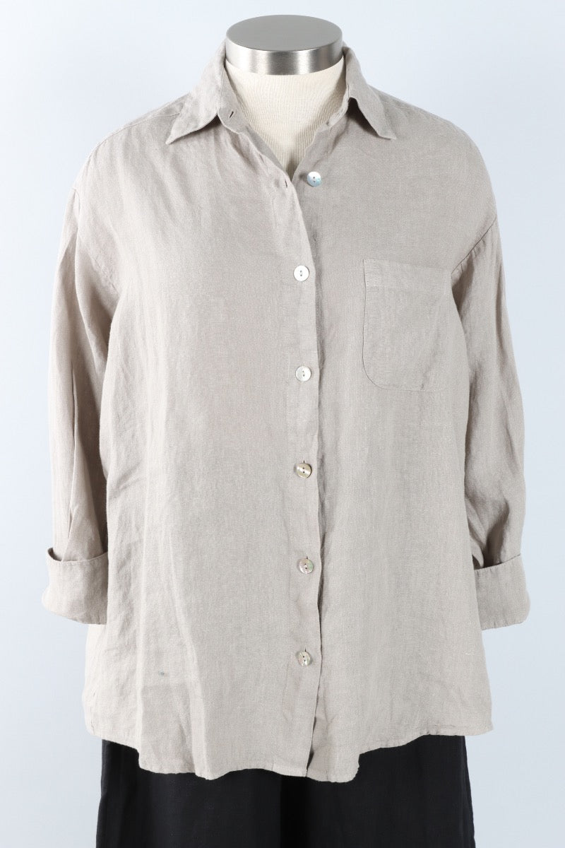 Boyce Shirt - Nebbia Light Linen