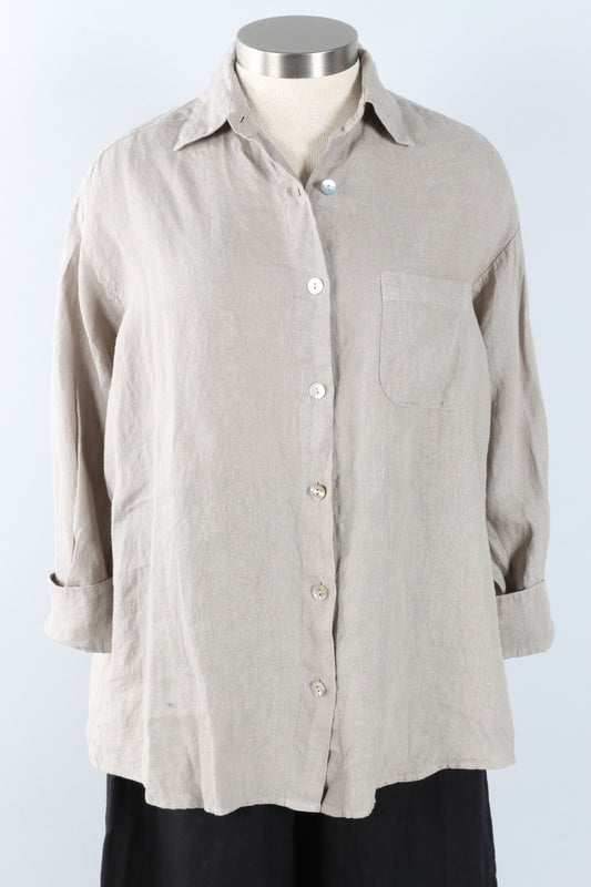 Boyce Shirt - Nebbia Light Linen