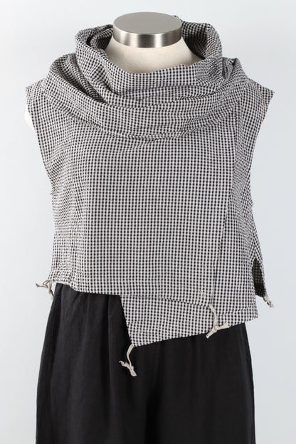 Pennie Vest - Nebbia Check Seersucker