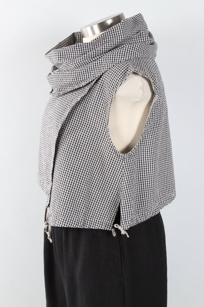 Pennie Vest - Nebbia Check Seersucker