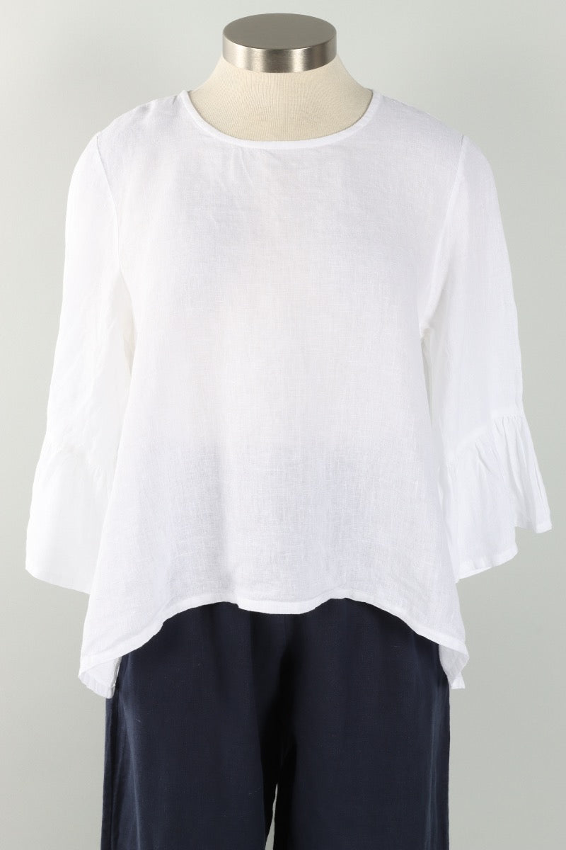 Fran Shirt - White Light Linen