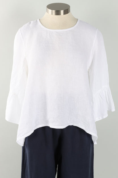 Fran Shirt - White Light Linen
