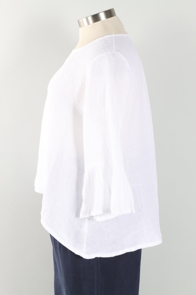 Fran Shirt - White Light Linen