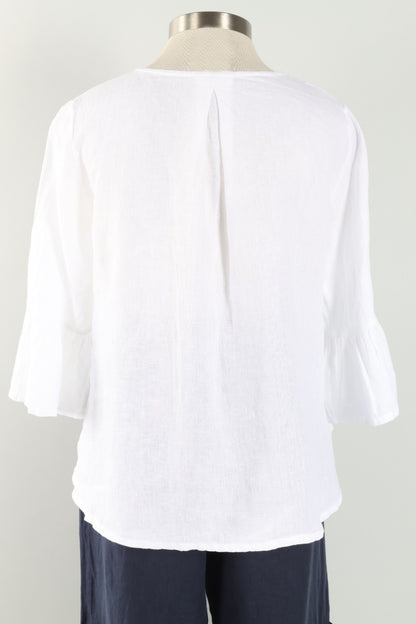 Fran Shirt - White Light Linen