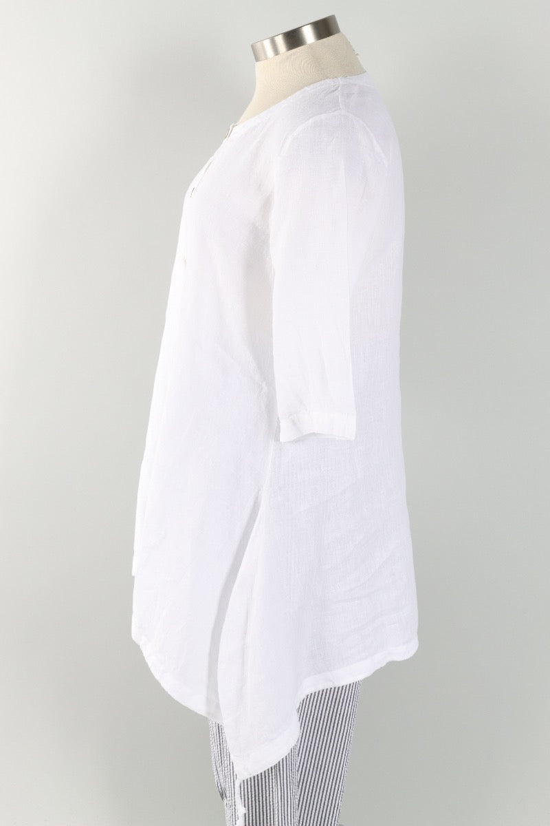 Ruched Kay Cardigan - White Light Linen