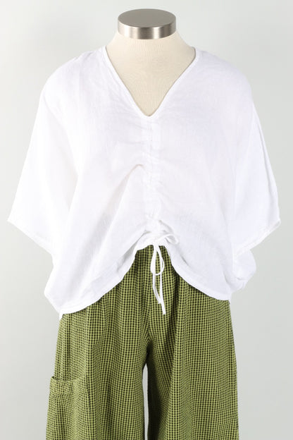 Ria Shirt - White Light Linen
