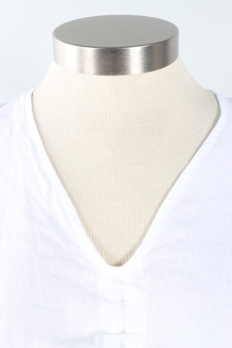 Ria Shirt - White Light Linen