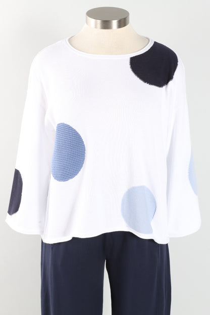 Mixed Dot Pullover - White