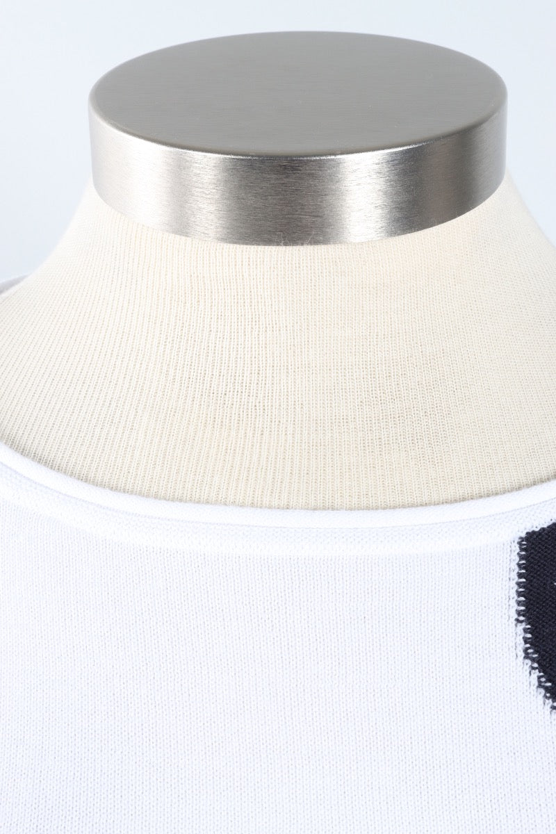 Mixed Dot Pullover - White
