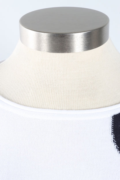 Mixed Dot Pullover - White