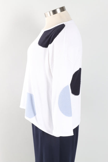 Mixed Dot Pullover - White