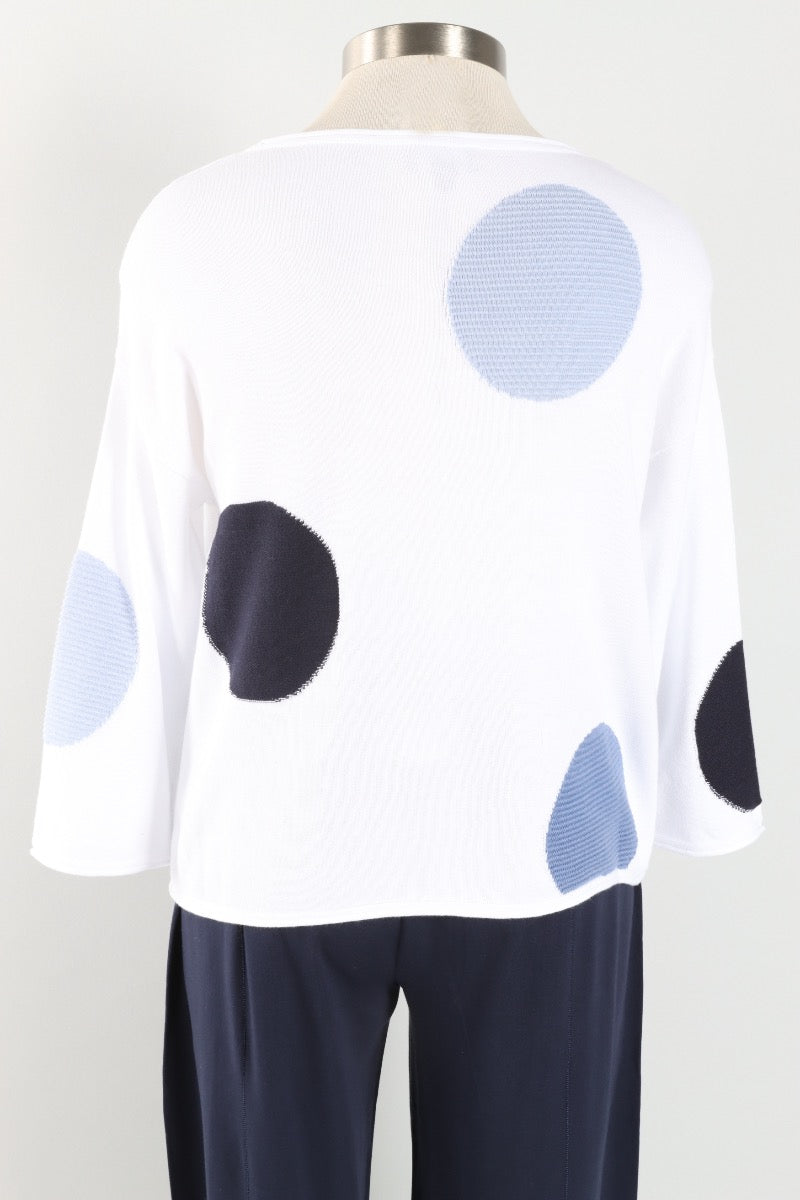 Mixed Dot Pullover - White