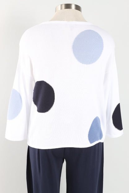 Mixed Dot Pullover - White