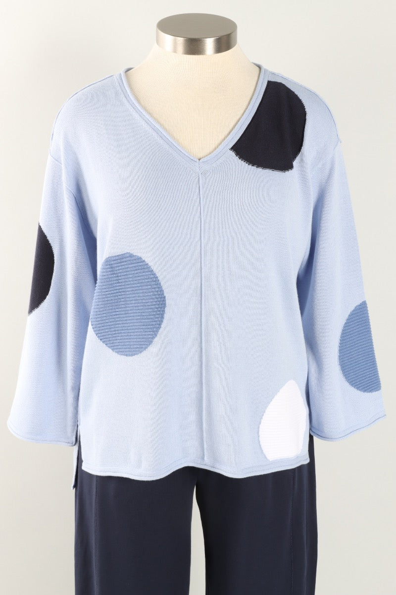 Mixed Dot V-Neck - Rain