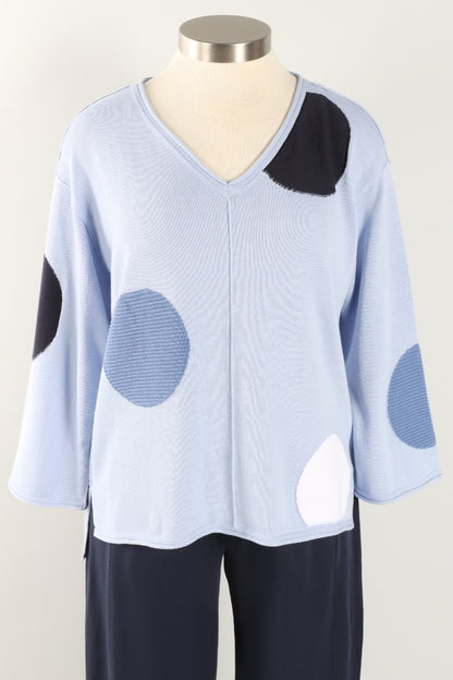 Mixed Dot V-Neck - Rain