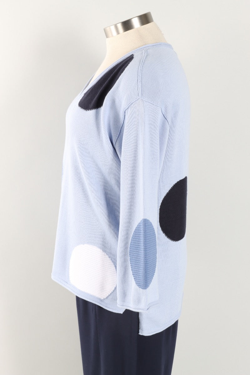 Mixed Dot V-Neck - Rain