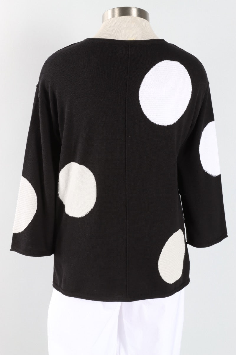 Mixed Dot V-Neck - Black