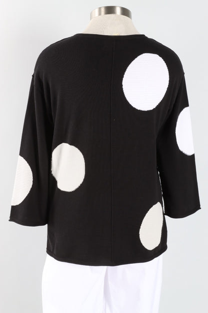 Mixed Dot V-Neck - Black