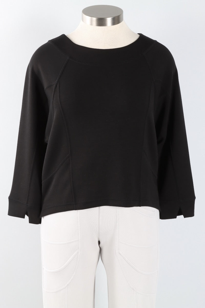 Border Stitch Pullover - Black