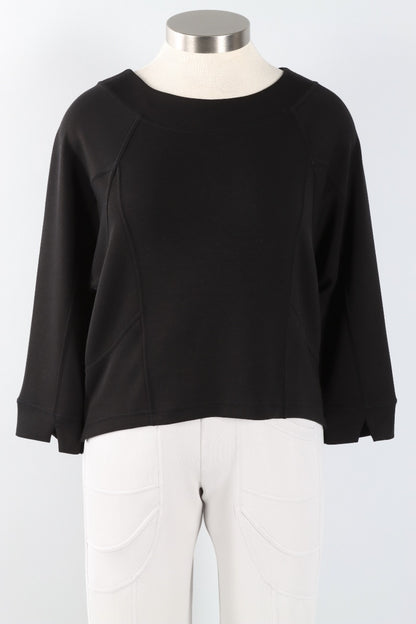 Border Stitch Pullover - Black
