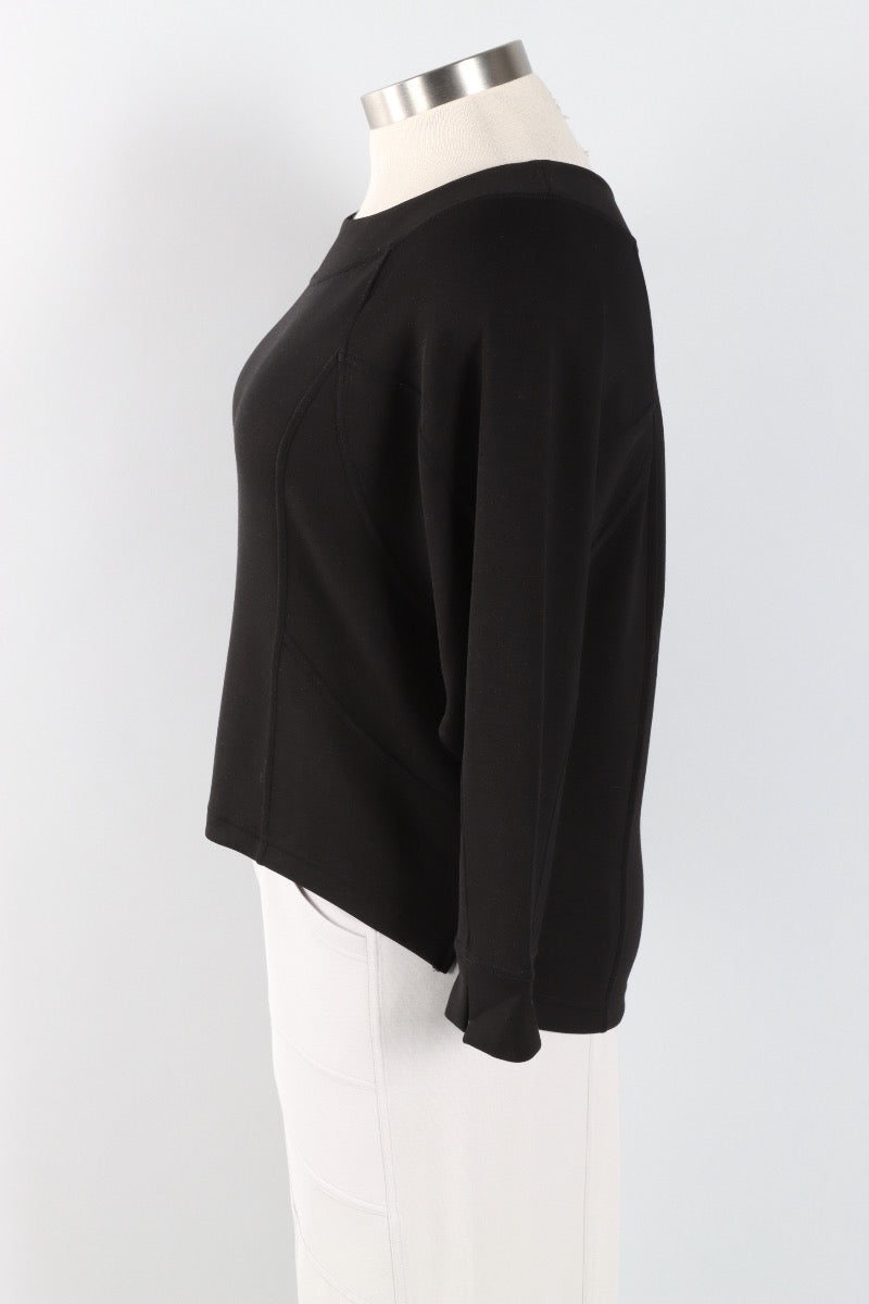 Border Stitch Pullover - Black
