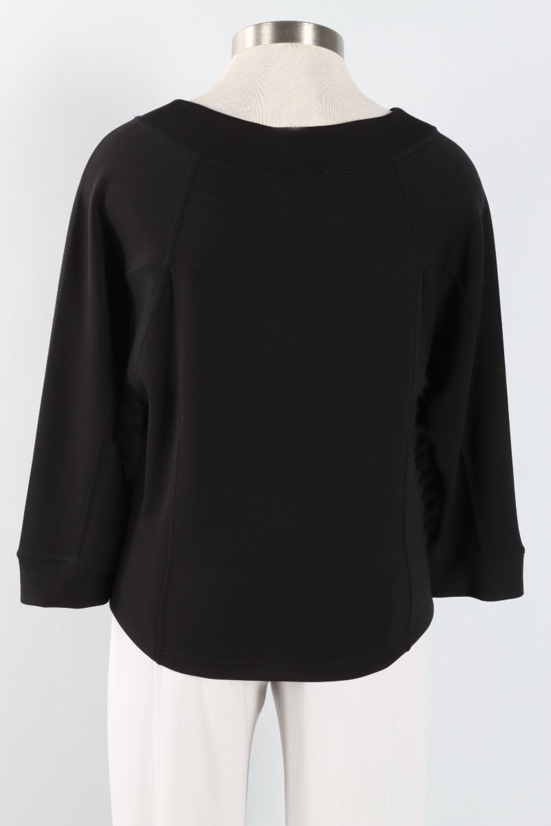 Border Stitch Pullover - Black