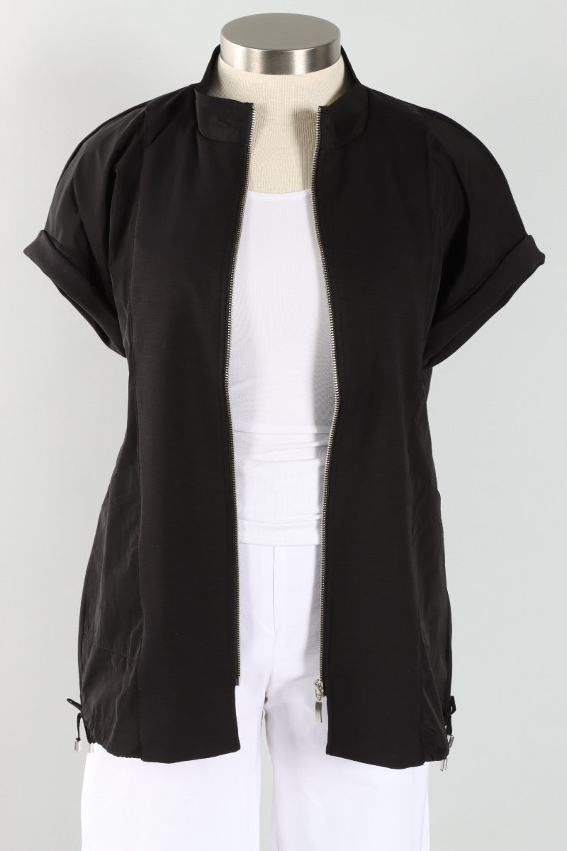 Mixed Media Vest - Black