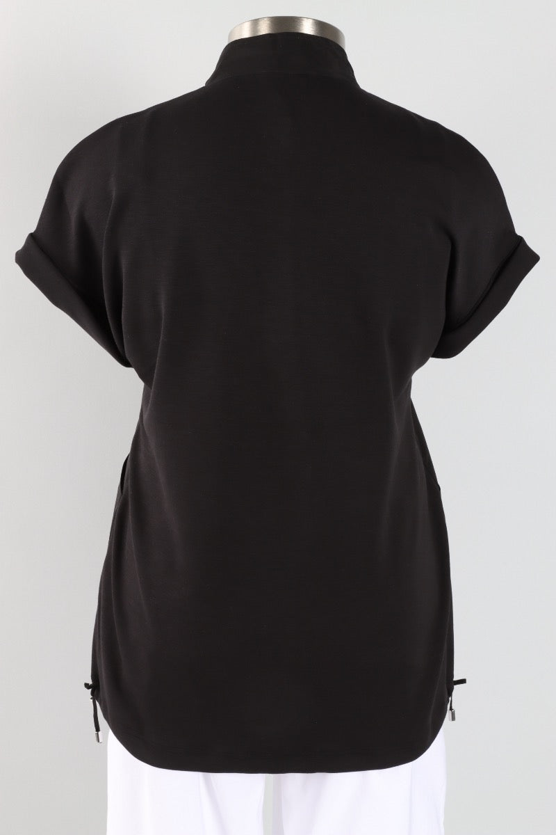 Mixed Media Vest - Black
