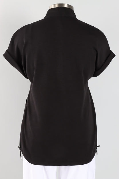 Mixed Media Vest - Black