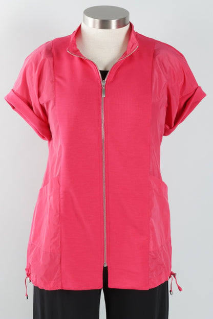 Mixed Media Vest - Azalea