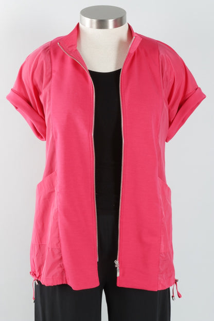 Mixed Media Vest - Azalea