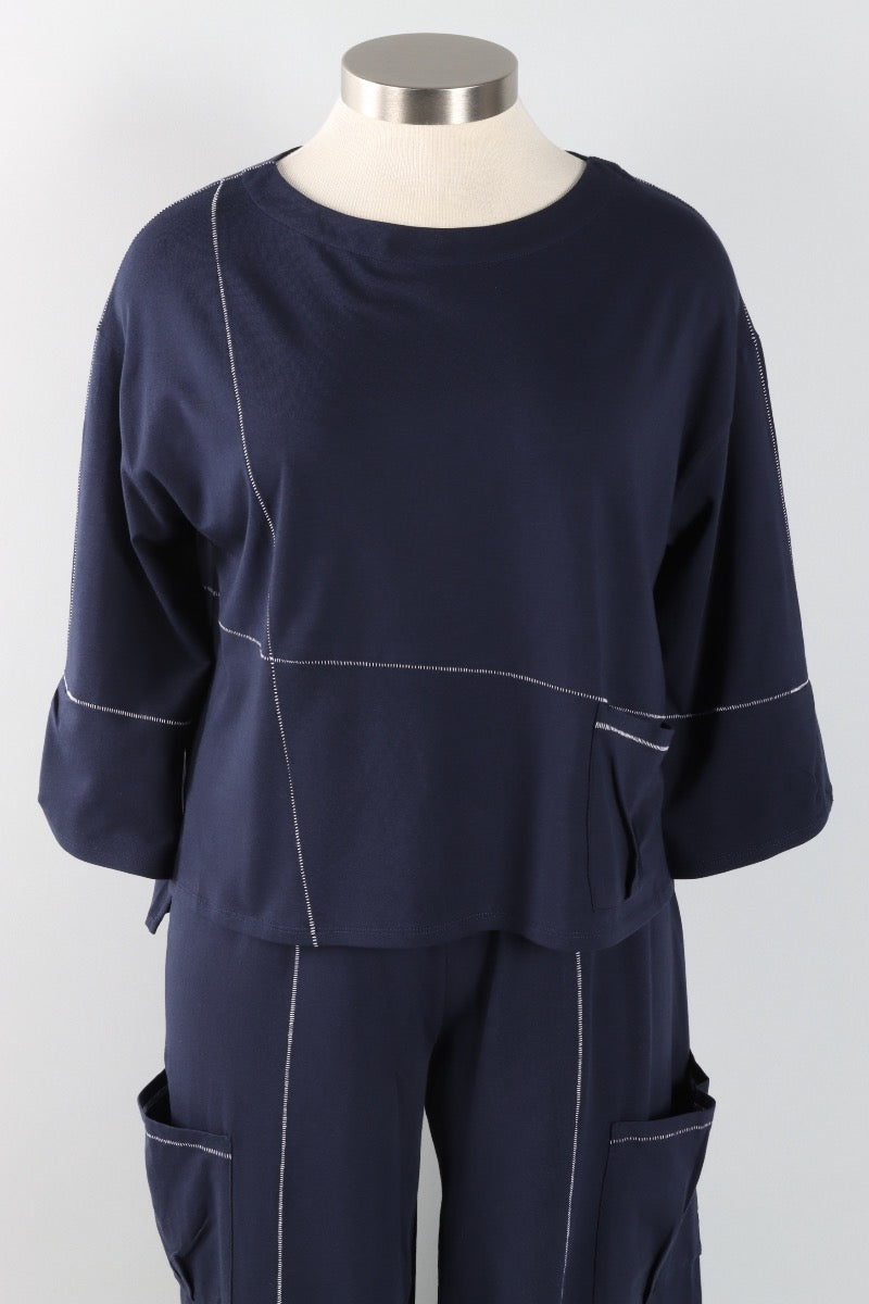 Boxy Zanna Top - Navy