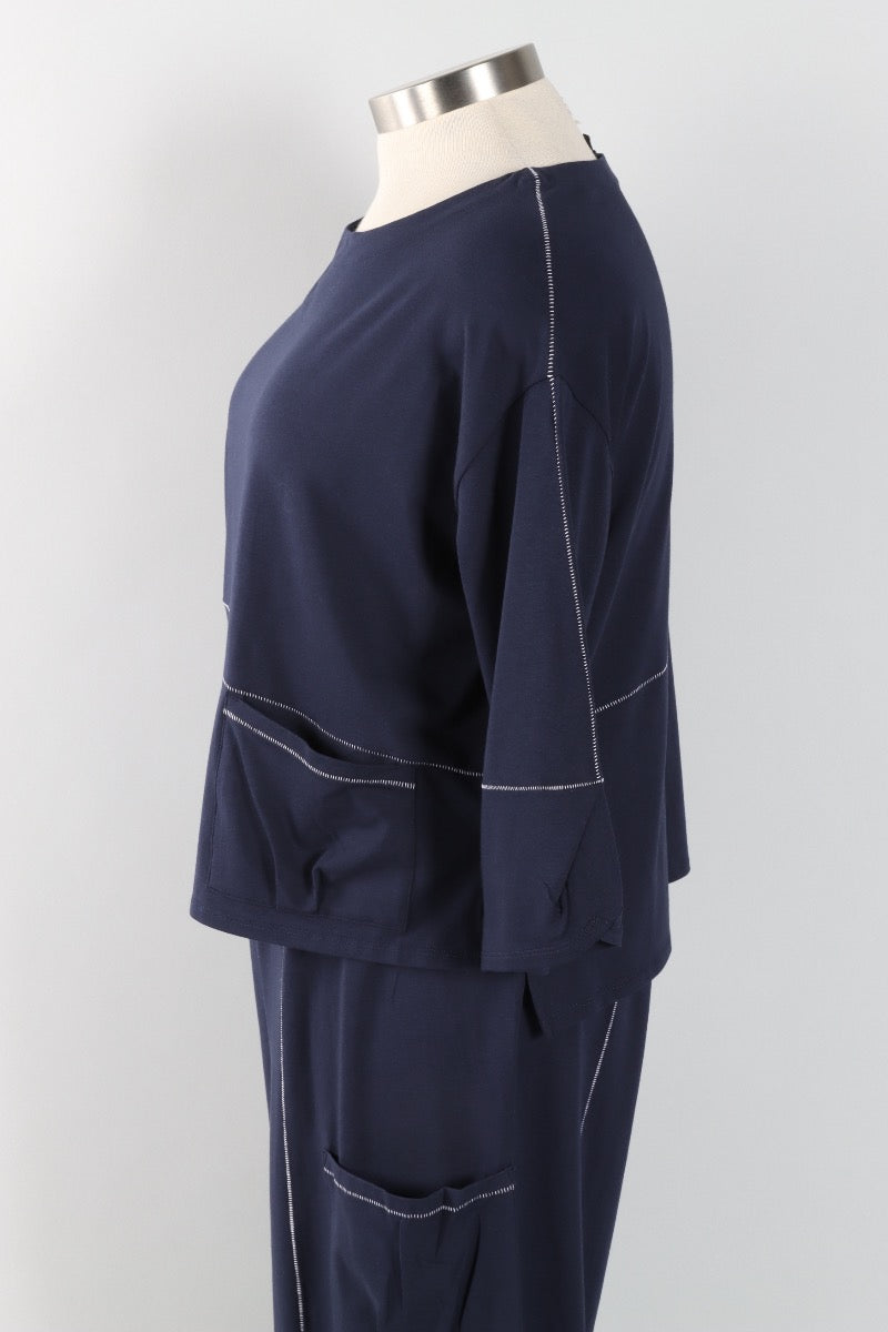 Boxy Zanna Top - Navy