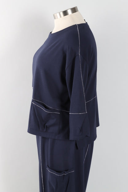 Boxy Zanna Top - Navy