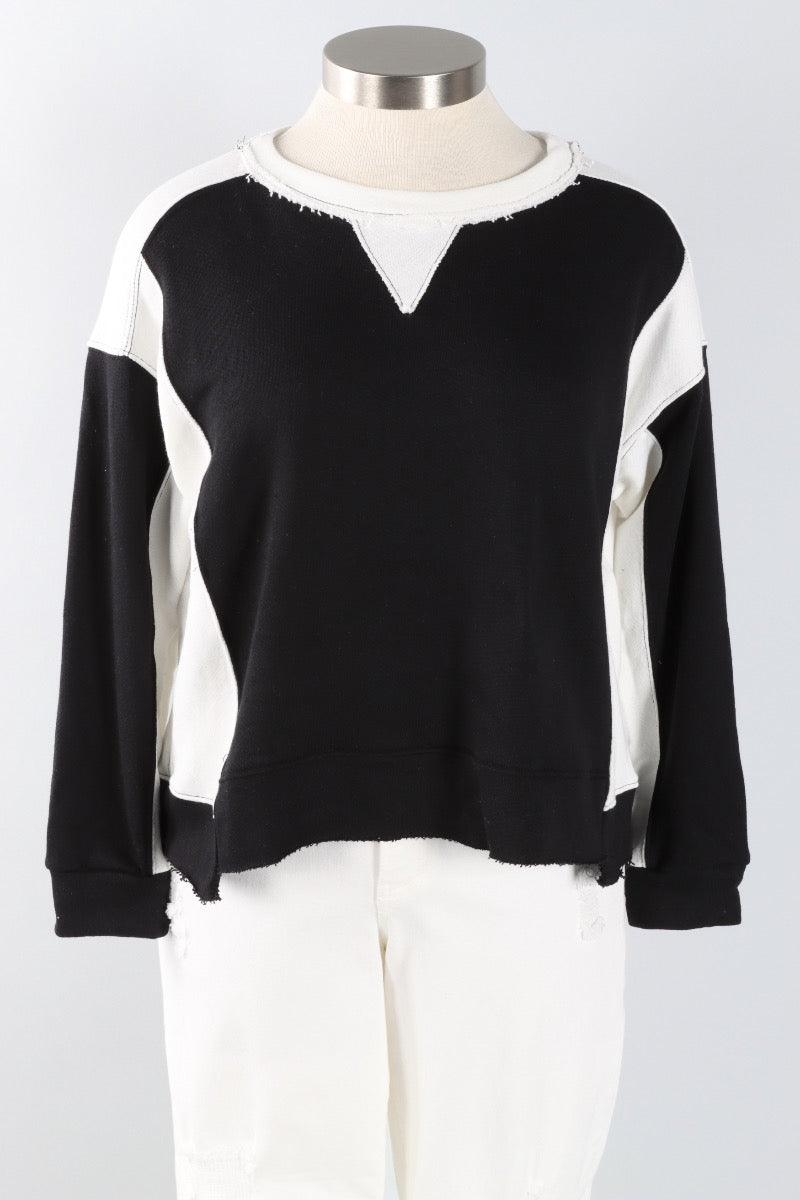 Contrast Sweatshirt - Black & White