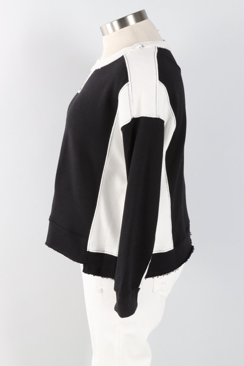 Contrast Sweatshirt - Black & White