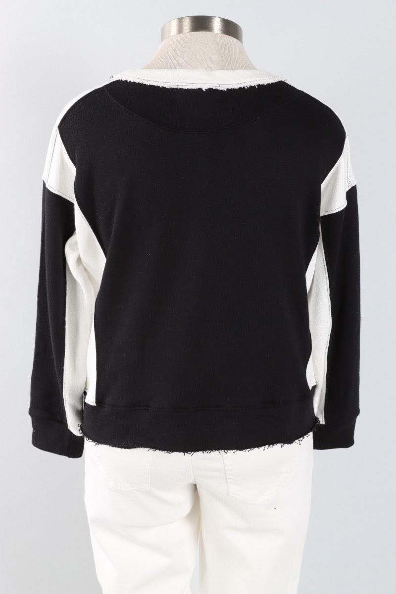 Contrast Sweatshirt - Black & White