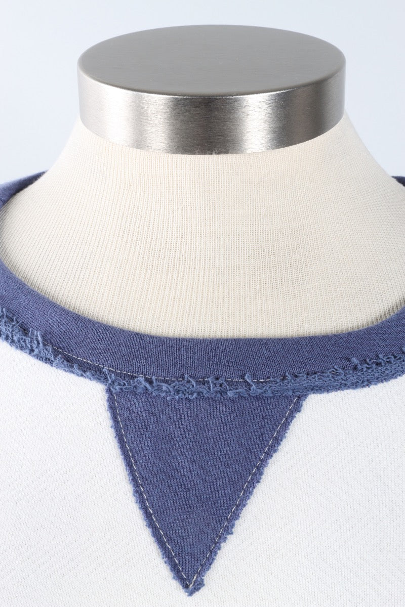 Contrast Sweatshirt - Blue & Ivory
