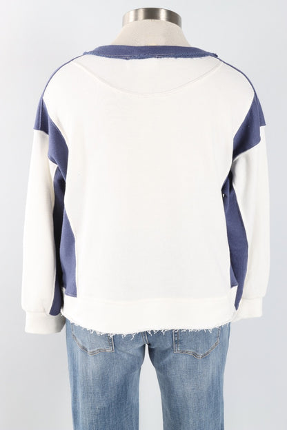 Contrast Sweatshirt - Blue & Ivory