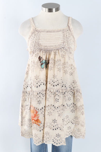 Eyelet Tank - Cream